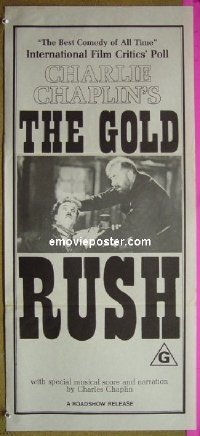 #433 GOLD RUSH daybill R70s Charlie Chaplin 