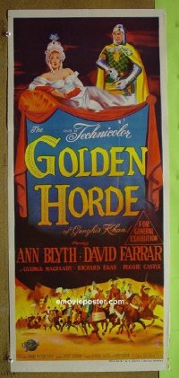 #1642 GOLDEN HORDE Aust daybill '51 Ann Blyth