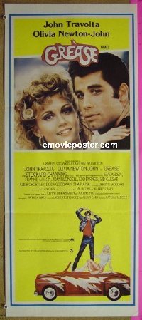 #444 GREASE daybill#1 78 Travolta,Newton-John 