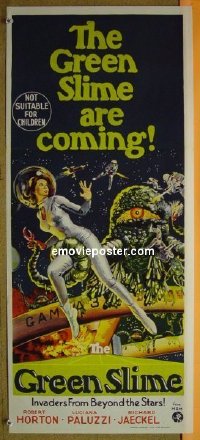#7444 GREEN SLIME Australian daybill movie poster 69 classic sci-fi!