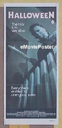 p354 HALLOWEEN Australian daybill movie poster '78 Jamie Lee Curtis classic!