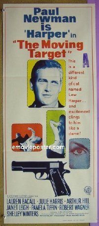 p359 HARPER Australian daybill movie poster '66 Paul Newman, Lauren Bacall