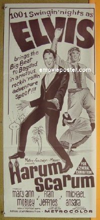 p360 HARUM SCARUM Australian daybill movie poster '65 Elvis Presley