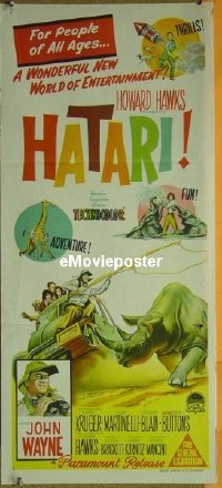 #471 HATARI daybill62 John Wayne,Howard Hawks 
