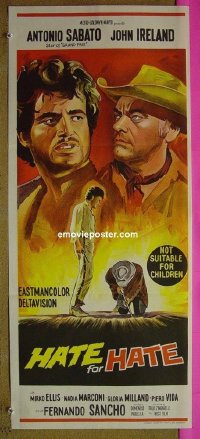 K494 HATE FOR HATE Australian daybill movie poster '67 Antonio Sabato