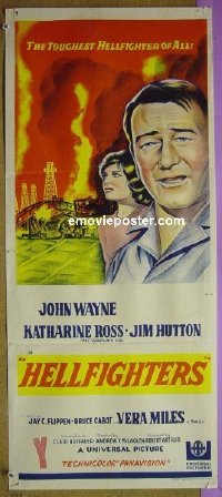 #1672 HELLFIGHTERS Aust daybill 69 John Wayne