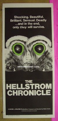 p366 HELLSTROM CHRONICLE Australian daybill movie poster '71 insects & bugs!