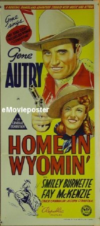 #487 HOME IN WYOMIN' daybill '42 Gene Autry 