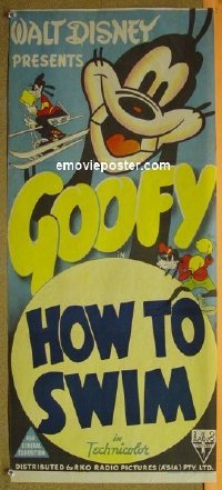 #8493 HOW TO SWIM Aust db '42 Disney, Goofy 
