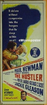 #505 HUSTLER daybill '61 Paul Newman, Gleason 
