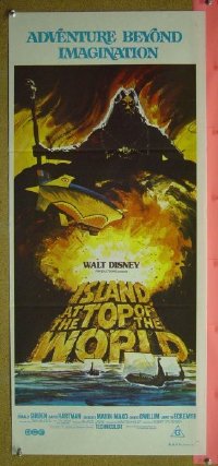 p400 ISLAND AT THE TOP OF THE WORLD Australian daybill movie poster '74