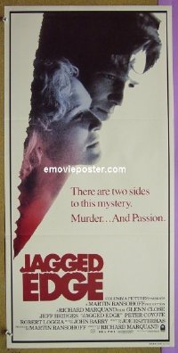 #7518 JAGGED EDGE Australian daybill movie poster '85 Glenn Close