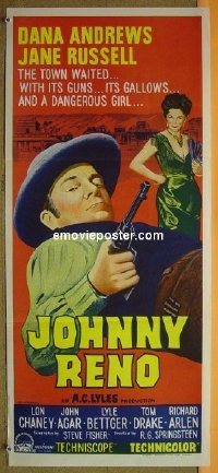 K550 JOHNNY RENO Australian daybill movie poster '66 Dana Andrews