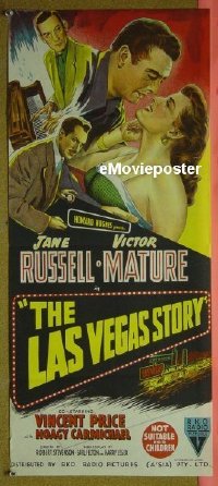 #571 LAS VEGAS STORY daybill '52 Jane Russell 