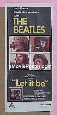 K592 LET IT BE Australian daybill movie poster '70 The Beatles!