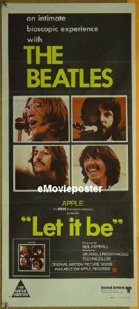p430 LET IT BE Australian daybill movie poster '70 The Beatles