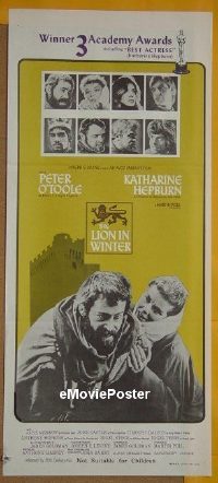 #226 LION IN WINTER Aust daybill '68 Hepburn 