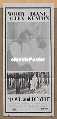 K611 LOVE & DEATH Australian daybill movie poster '75 Woody Allen, Keaton