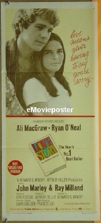 #602 LOVE STORY Aust daybill '70 Ali MacGraw 