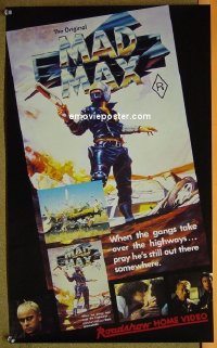 #2675 MAD MAX Aust video daybill R80s Mel Gibson 