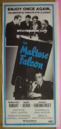 #7606 MALTESE FALCON Aust daybill R80s Humphrey Bogart, Peter Lorre, directed by John Huston!