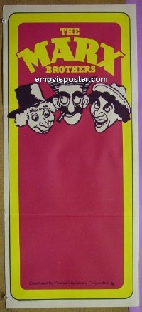 #7622 MARX BROTHERS Australian daybill '70s great Hirschfeld art of Groucho, Harpo & Chico!