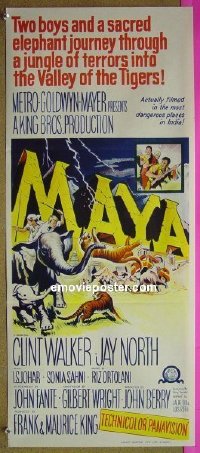 p478 MAYA Australian daybill movie poster '66 Clint Walker
