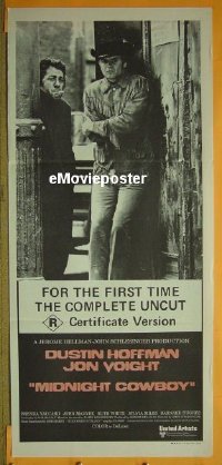 K654 MIDNIGHT COWBOY Australian daybill movie poster R80 Hoffman, Voight