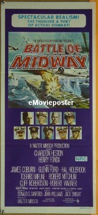 #637 MIDWAY Aust daybill '76 Heston, Fonda 
