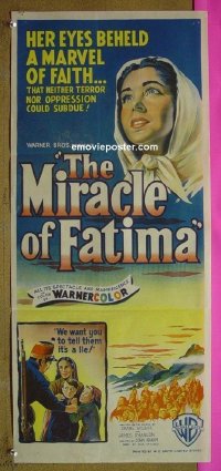 #7637 MIRACLE OF OUR LADY OF FATIMA Australian daybill movie poster '52