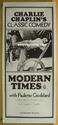 #642 MODERN TIMES daybill R70s C. Chaplin 