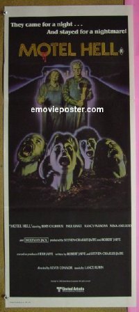#7649 MOTEL HELL Australian daybill movie poster '80 Rory Calhoun!