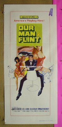#7696 OUR MAN FLINT Australian daybill movie poster '66 Coburn