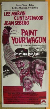 #8637 PAINT YOUR WAGON Aust daybill movie poster R70s Eastwood, Marvin