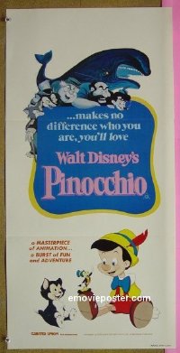 #712 PINOCCHIO daybill R82 Disney classic cartoon about a wooden boy who wants to be real!