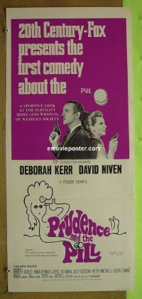 p599 PRUDENCE & THE PILL Australian daybill movie poster '68 Kerr, Niven