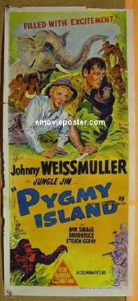 #734 PYGMY ISLAND daybill '50 Weissmuller 