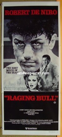 t309 RAGING BULL Australian daybill movie poster '80 De Niro, Pesci