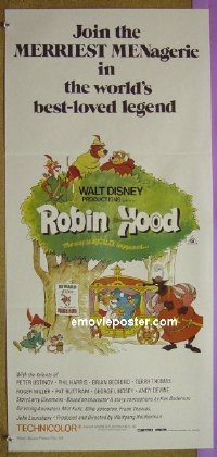 #1889 ROBIN HOOD Aust daybill R83 Walt Disney cartoon, the way it REALLY happened!