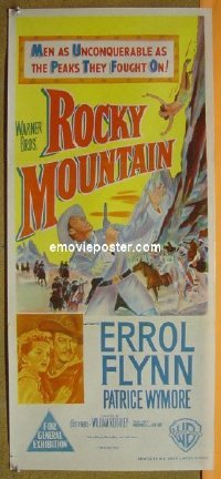 #770 ROCKY MOUNTAIN daybill '50 Errol Flynn 