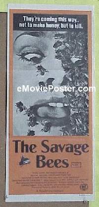 p665 SAVAGE BEES Australian daybill movie poster '76 wild image!