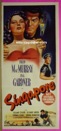 #8726 SINGAPORE Aust daybill '47 Ava Gardner 