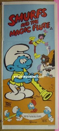 #7839 SMURFS & THE MAGIC FLUTE Australian daybill movie poster '83