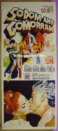K849 SODOM & GOMORRAH Australian daybill movie poster '63 Stewart Granger