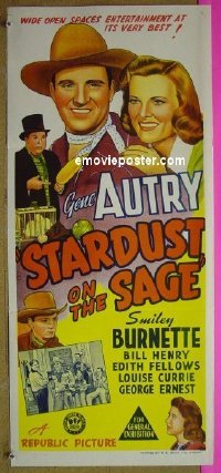 #7871 STARDUST ON THE SAGE Australian daybill movie poster '42 Autry