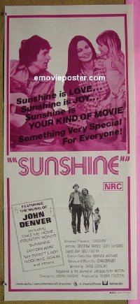#7887 SUNSHINE Australian daybill movie poster '73 Meg Foster
