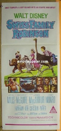 #7893 SWISS FAMILY ROBINSON Australian daybill movie poster R68