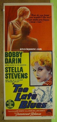 #7934 TOO LATE BLUES Australian daybill movie poster '62 Cassavetes