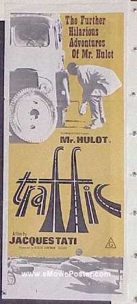 K919 TRAFFIC Australian daybill movie poster '73 Tati as Mr. Hulot!