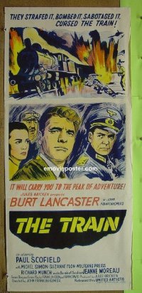 p788 TRAIN Australian daybill movie poster '65 Burt Lancaster, Scofield